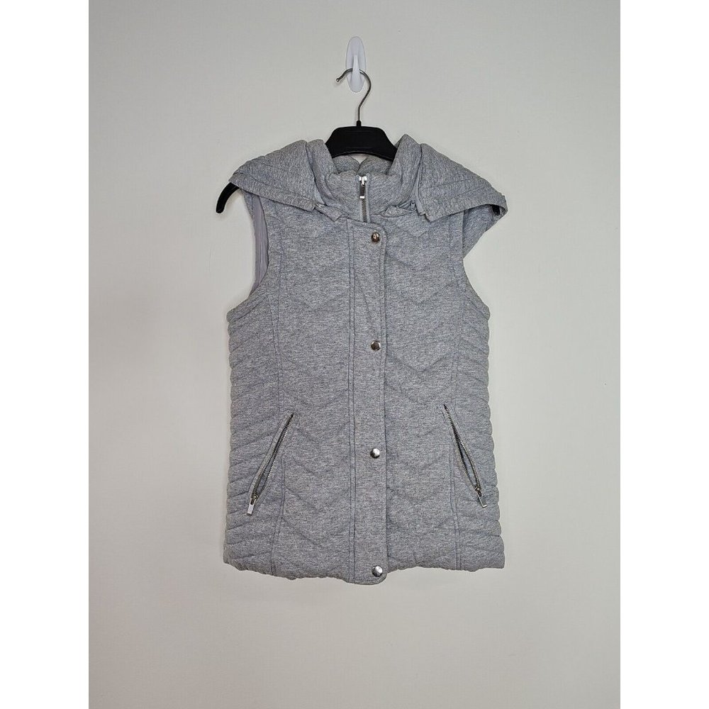 SEED HERITAGE quilted vest women's size 6 removeable hood grey padded puffer - Picture 2 of 11